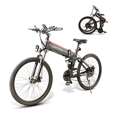SAMEBIKE de 26 Pulgadas Bicicletas eléctricas Plegables Ebike Mountain Bicicletas eléctricas con 48V 10Ah extraíble batería de Iones de Litio para Adu