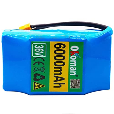 Okoman (Entrega en 5-7 días) Bateria Hoverboard, Batería 36v 6ah, 6000mah Recargable De Iones De Litio, para Monociclo Eléctrico De Auto Equilibrio Sc