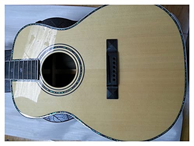 Baimelong AAAA Toda LA Guitarra DE ROOWOOD SOLIDA SIKTA SPUCE OM Sólido Hecho a Mano Personalizado OM Guitarra acústica de abulón Adecuada para Jugado