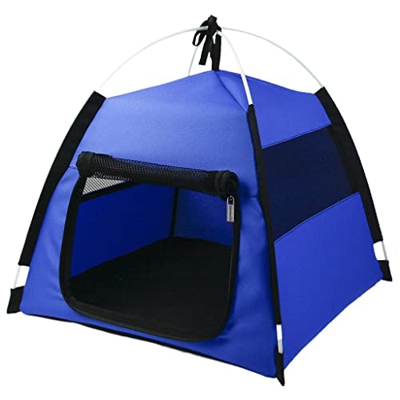 Amuzocity Tienda de Campaña para Mascotas Al Aire Libre Casa de Tela Oxford con Cojín para Dormir, Transpirable, Plegable, Tipi, Nido, Perrera para Pe