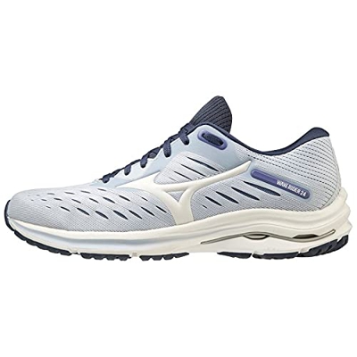 Mizuno Wave Rider 24, Road Running Shoe Mujer, Arctic Ice/Swhite/Mid Indigo, 38 EU