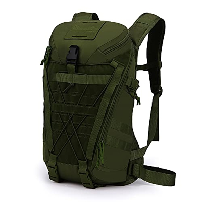 Mardingtop 28L Mochila Militar, Mochilas Hombre Deportivas Mochila Tactica Senderismo Moto Deporte Viaje Playa Montaña Negra for Unisex (28l-Enrejado)