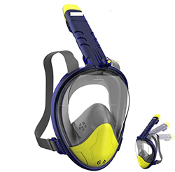 Mascara Buceo Mascara Snorkel 180° Panorámica Gafas Buceo de Cara Completa Gafas de Bucear Anti-Niebla y Anti-Fugas, Apoyo Camara Deportiva para Adult precio