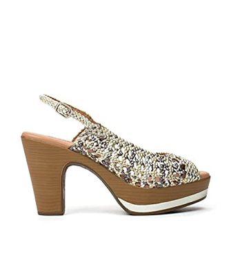 Sandalias de tacón de Mujer de Weekend by Pedro Miralles de napa y Tejido - Metalizado, 39