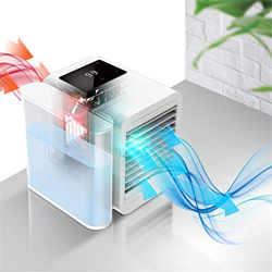 S SMAUTOP Mini Enfriador de Aire, Aire Acondicionado PortáTil 4 En 1, Humidificador Y Purificador con Pantalla TáCtil LCD, Tanque De Agua Grande Extra precio