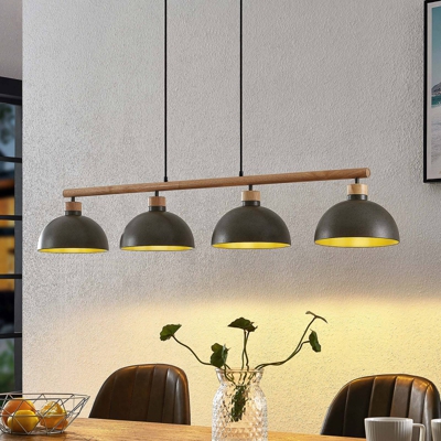 Lindby Tirzana colgante, 4 luces, gris oscuro