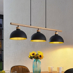 Lindby Tirzana lámpara colgante, 3 luces, negro en oferta