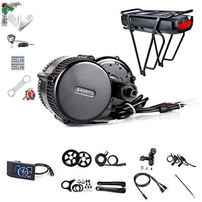 BAFANG Electric Bike Mid Drive Motor de manivela BBS02B 36V 500W DIY Kit de conversión de Bicicleta 8FUN Mid Kit de Motor
