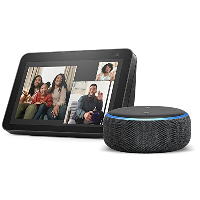 Value Pack: Echo Show 8 (2.ª generación, Antracita) + Echo Dot (3.ª generación, antracita)