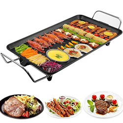 Barbacoa Eléctrica Sin Humo, 1500W, Apto para Interiores y Exteriores, Temperatura Regulable, con Bandeja de Goteo, Área de Parrilla 48 x 27 cm, Negro características