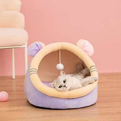 LYJL Perrera de Invierno para Gatos Netflix Perrera para Perros extraíble y Lavable Perrera cálida para Gatos semicerrada,Color m