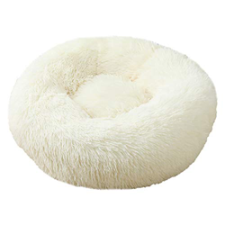 LYJL Perrera para Perros pequeños, medianos y Grandes cálida Perrera Redonda de Felpa para Gatos,Blanco en oferta