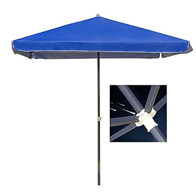 Sombrillas Sunbrella, Jardín rectangular de 2mx2m, paraguas de playa estable, altura ajustable, costillas de acero negro, sombrilla al aire libre para