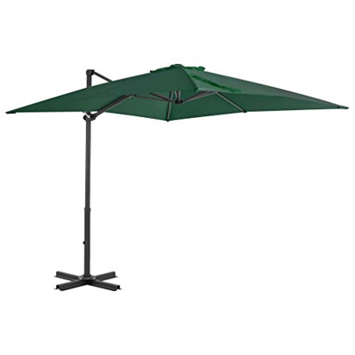 vidaXL Sombrilla Voladiza con Poste de Aluminio Verde 250x250 cm Parasol Toldo