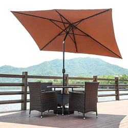 XMcKJ Sombrillas Sunbrella, Parasol de jardín de Mesa al Aire Libre, Paraguas del Sol inclinable con Luces LED solares de 1.5W y Mango de manivela Ade en oferta