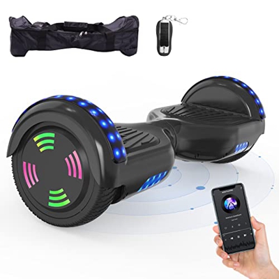 HOVERMAX Hoverboards, Hoverboards de 6.5 Pulgadas para Niños, Hoverboards con Control Remoto Flash Led Bluetooth y Bolsa de Transporte, Regalo para Ad