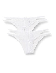 Iris & Lilly C31072-00 Bikinis y brasileño, Blanco Brillante, 42, Pack de 2 en oferta