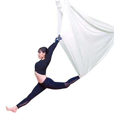 YANGHUI Hamaca de Columpios de Yoga aérea, Herramienta de inversión de Yoga de Yoga Anti Gravedad Interior para Gimnasio Home Fitness Blanco 5m