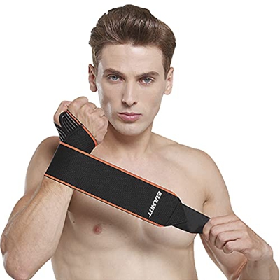 EULANT Muñequeras Deportivas 2 Piezas, Elástica Muñequera Vendaje de Muñeca para Levantar de Pesas Training/Gimnasio,Orange