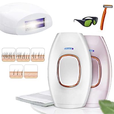 Depiladora de Luz Pulsada IPL, Depilacion Para Mujeres y Hombres, Sistema de Depilación Profesional, Depilación Permanente para Cuerpo y Cara Piernas 