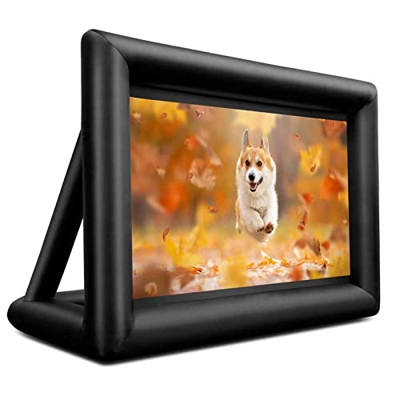 Pantalla de proyección de película enorme inflable, incluye ventilador de inflado, amarres y bolsa de almacenamiento, ideal para fiestas al aire libre