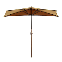 Sombrillas Sunbrella, Paraguas de parasol de medio lado con mango de manivela Libre de jardín de jardín Sombrilla de sol Sombreado Marrón Pequeño somb precio