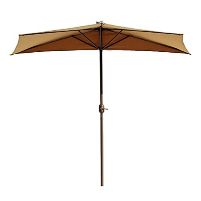 Sombrillas Sunbrella, Paraguas de parasol de medio lado con mango de manivela Libre de jardín de jardín Sombrilla de sol Sombreado Marrón Pequeño somb
