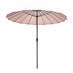 XMcKJ Sombrillas Sunbrella, Paraguas de Mesa de Patio 2.6M / 8.5FT, Paraguas de Playa para Arena con 18 Costillas, Paraguas al Aire Libre con manivela en oferta