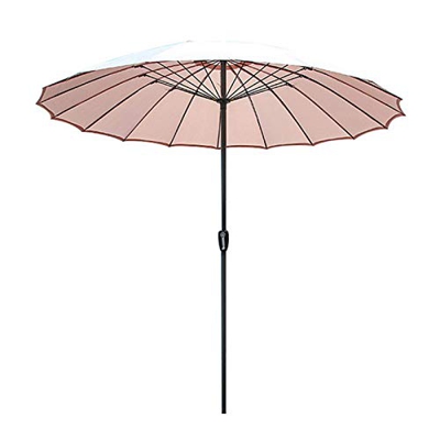 XMcKJ Sombrillas Sunbrella, Paraguas de Mesa de Patio 2.6M / 8.5FT, Paraguas de Playa para Arena con 18 Costillas, Paraguas al Aire Libre con manivela
