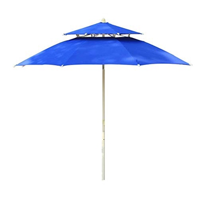 XMcKJ Sombrillas Sunbrella, 2.4M Doble Top Patio Paraguas, Jardín con Mecanismo de inclinación, Paraguas de Playa, Tercera Marcha Ajustable, Doble Cap