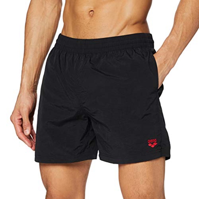 Arena Sides Vent Bóxer Hombre Fundamentals con Ventilación Lateral, Black-Shiny Red, M