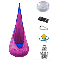 WLGQ Asiento de Columpio para niños Silla Hamaca Colgante para niños para Uso en Interiores y Exteriores, Costuras densas bilaterales Resistentes, has en oferta