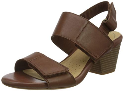 Clarks Lorene Bright, Sandalia con talón Mujer, Tan Leather, 39.5 EU