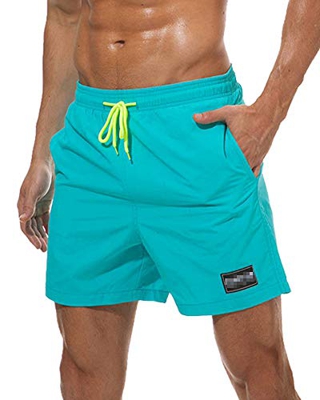 iMixCity Hombre Bañadores de Natación Pantalones Cortos Baño Bóxers Playa Shorts (Azul Cielo, EU L =Tag XL)