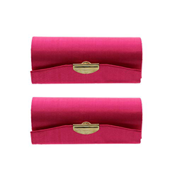 Estuche de lápiz labial de satén sólido para mujer con soporte de espejo, juego de 2 (rosa caliente) en oferta