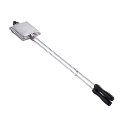 Relaxdays Sandwicheisen Sandwichera para Acampada (Mango de 57 cm de Largo, 10 x 10 cm), Color Plateado, Plata en oferta