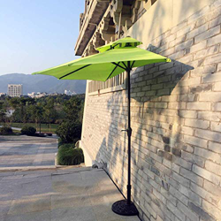 Sombrillas Sunbrella, 2.7m (9 pies) Patio exterior semicircular con manivela, mecanismo de cigüeñal, dos seguros semicirculares de doble capa, base no características