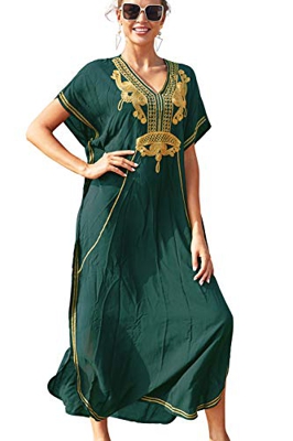 L-Peach Ropa de Dormir Caftán para Mujer Kimono Bikini Cover Ups Vestido de Playa Pareos Batas