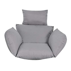 Cojín para silla colgante 6D gris cómodo sofá colgante Deluxe cojín extraíble hecho a mano cuerda de malla extraíble con cremallera – (salón de aire l en oferta