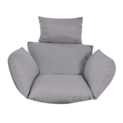 Cojín para silla colgante 6D gris cómodo sofá colgante Deluxe cojín extraíble hecho a mano cuerda de malla extraíble con cremallera – (salón de aire l