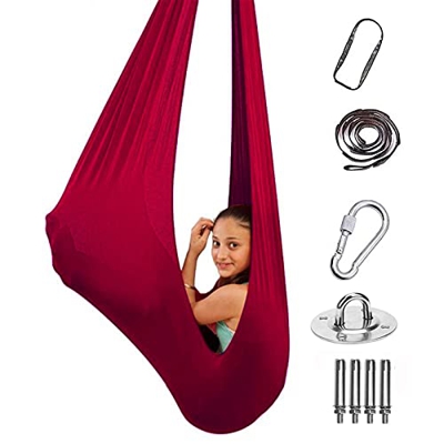 Zatnec Columpio De Terapia Interior for Niños Y Adolescentes Hamaca Suave Columpio De Terapia for Colgar Silla for Niños Yoga Acampar Al Aire (Color :