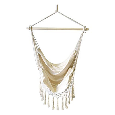 XIANGE100-SHOP Columpios Playa de Campamento portátil Hambols Silla Cuerda de algodón Red Swing Rope Balcón Puerta Interior Tassels Asiento Jardín