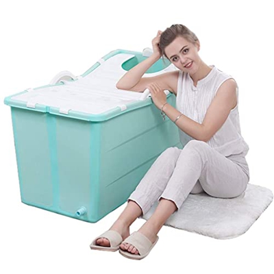 HCYY Bañera para el hogar Bañera de Ducha Plegable portátil para Adultos, más Grueso, plástico, SPA Independiente con Cubierta, cojín reemplazable, Cu