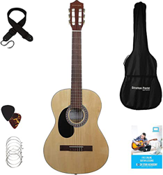 Stretton Payne Guitarra Clásica Tamaño Completo 4/4 (39 pulgadas) Estilo Español Guitarra Acústica Clásica Paquete Cuerdas Nylon Guitarra Acústica Pac precio