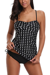AYEEBOOY Bañador de Dos Piezas para Mujer Tamaño Grande Tankini Trajes de baño Bikini Set(2negrods,XL) precio