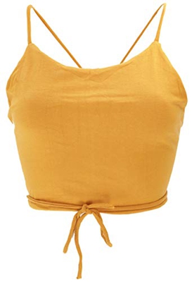 Guru-Shop Goa Psytrance - Top de bikini bohemio para yoga Kurkuma. M/L
