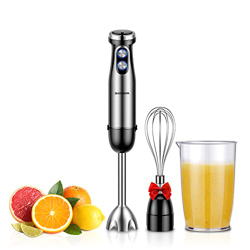 SHARDOR Batidora de Mano 1000W Acero Inoxidable, 20 Velocidades y Turbo Batidora Gran Potencia, 3 Accesorios(Batidor, Varilla, Vaso Medidor 600ml) en oferta