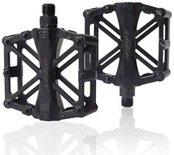 KUNBIO Pedales para bicicleta de montaña de 9/16 pulgadas, pedales planos de aluminio, antideslizantes, ligeros, para bicicleta de montaña o BMX. características