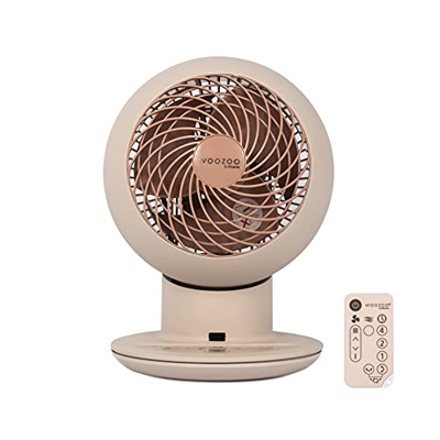 Iris Ohyama 531533 Ventilador de mesa potente y silencioso con control remoto, Temporizador, Oscilación multidireccional, 30m², 38W, Rosa mate, 21 x 2