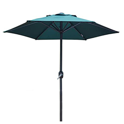 Sombrillas Sunbrella, Jardín de 2 m, paraguas de patio de mercado de hierro al aire libre, con manivela, 6 costillas, sombra al aire libre y protecció en oferta